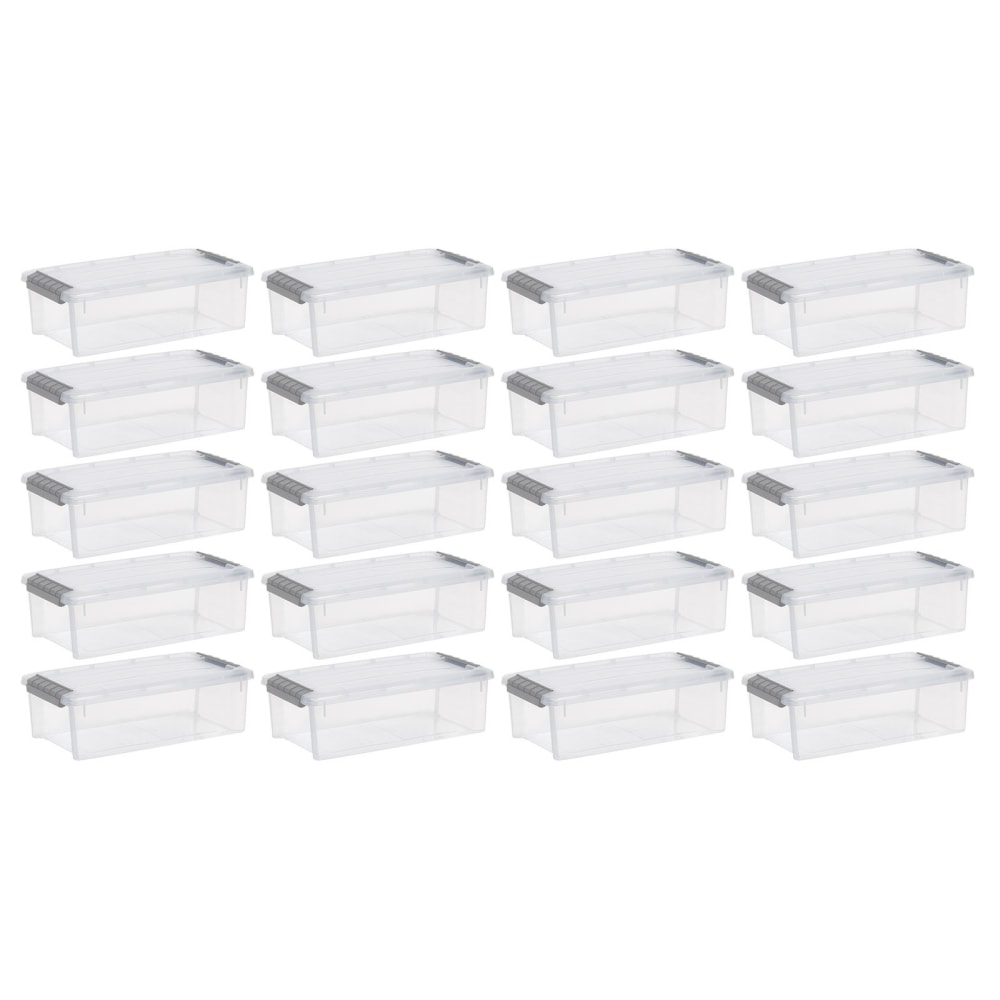 Iris Stack And Pull Totes, 5.75 Qt, Clear, Set Of 20 Totes MPN:100143