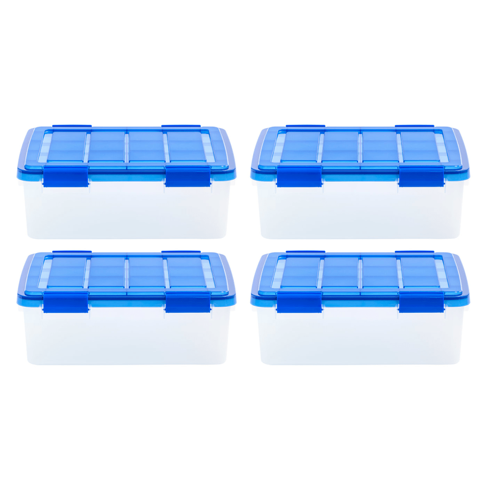 Iris Ultimate Weatherpro Storage Boxes, 19-3/4inL x 16-3/16inW x 10-1/4inH, 26.5 Qt, Clear, Set of 4 MPN:500133