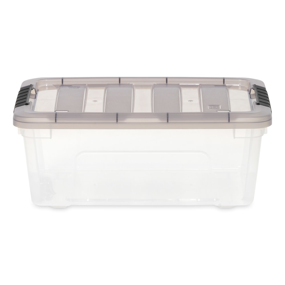 Iris Stack & Pull Storage Boxes, 3.14 Gallon, Clear/Gray, Set Of 8 Boxes MPN:500148