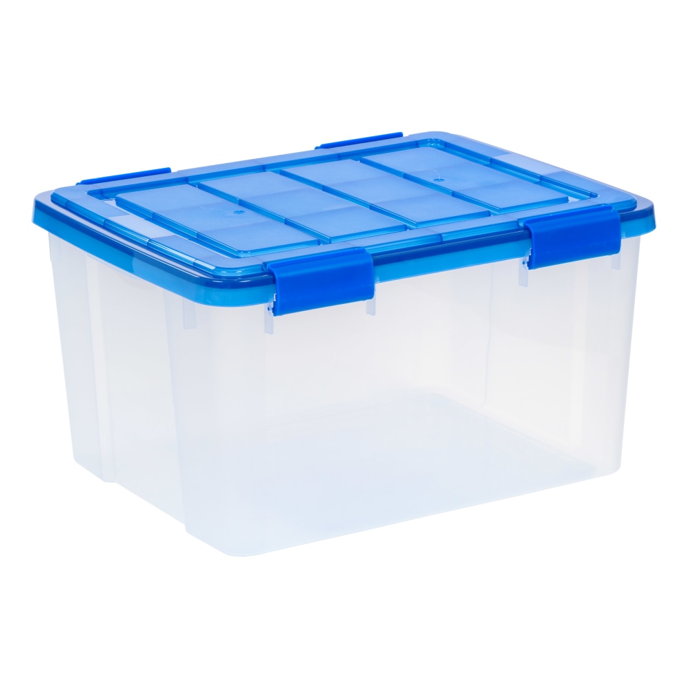Iris Ultimate Weathertight Storage Box, 19-5/8inL x 16-3/16inW x 14-1/4inH, 44 Qt, Clear MPN:500194