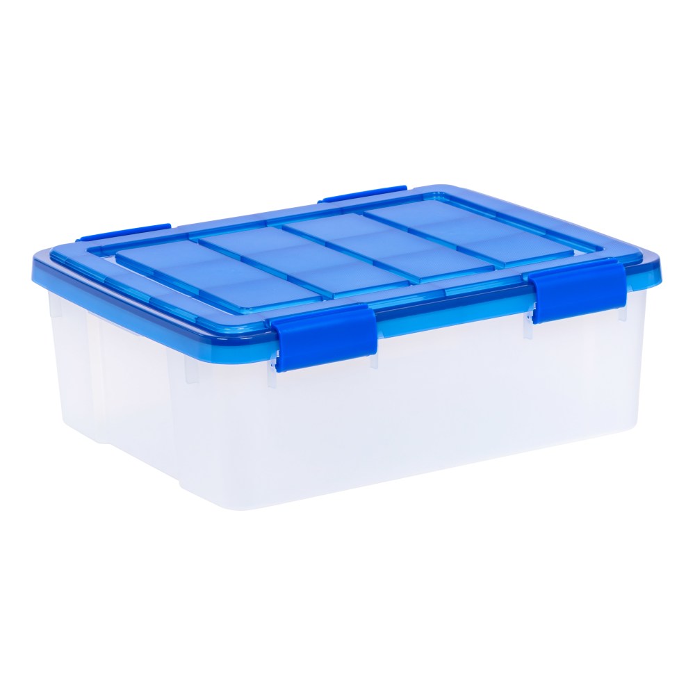Iris Ultimate WeatherPro Storage Boxes, 19-5/8inL x 16-3/16inW x 14-1/4inH, 26.5 Qt, Clear MPN:500195