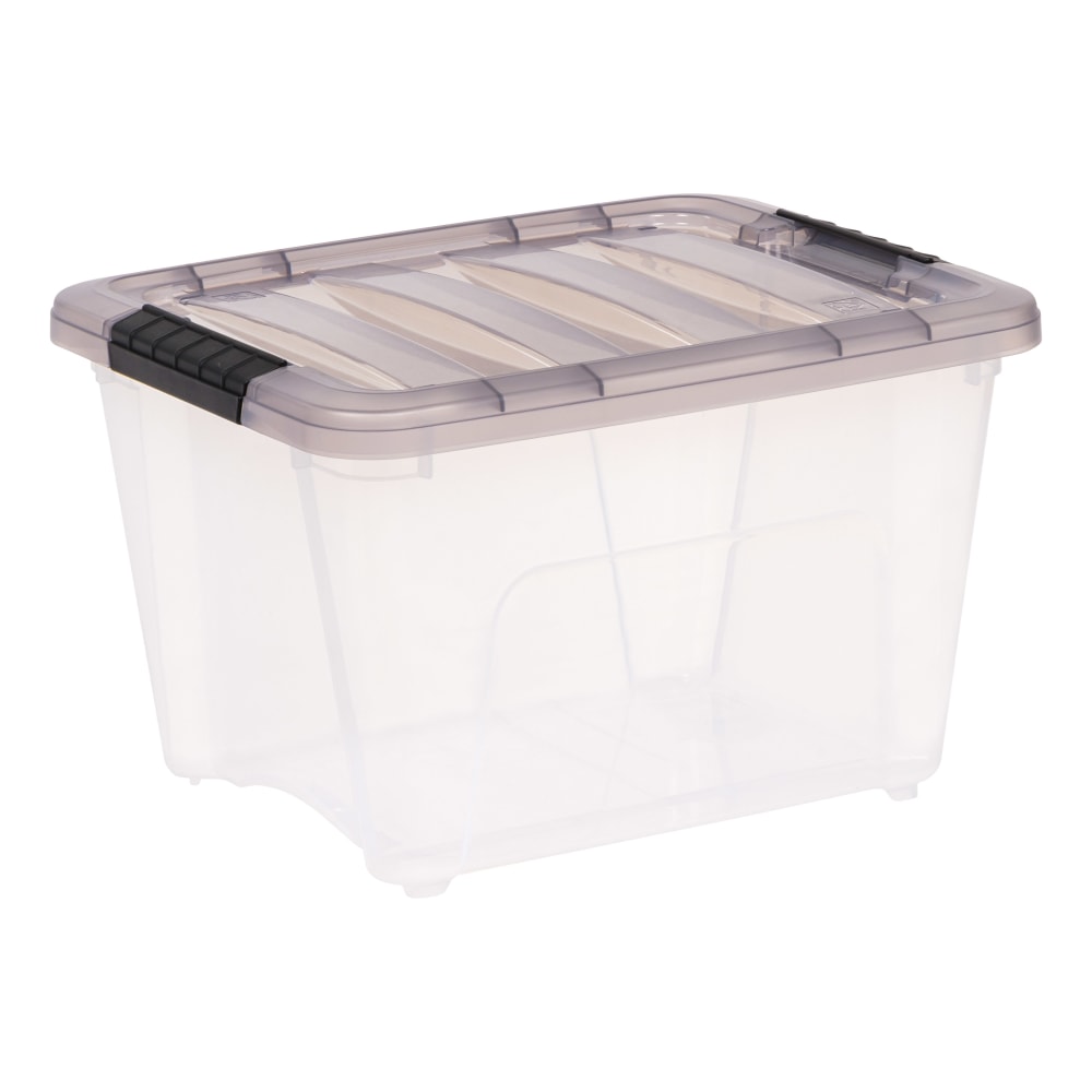 Iris Stack & Pull Storage Box, 4.75 Gallon, Clear/Gray MPN:500206