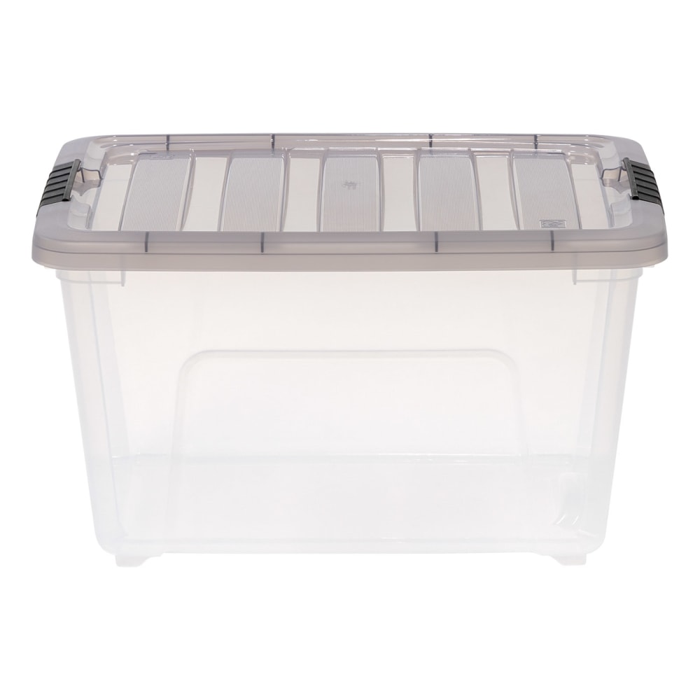 Iris Stack & Pull Storage Box, 8 Gallon, Clear/Gray MPN:500207
