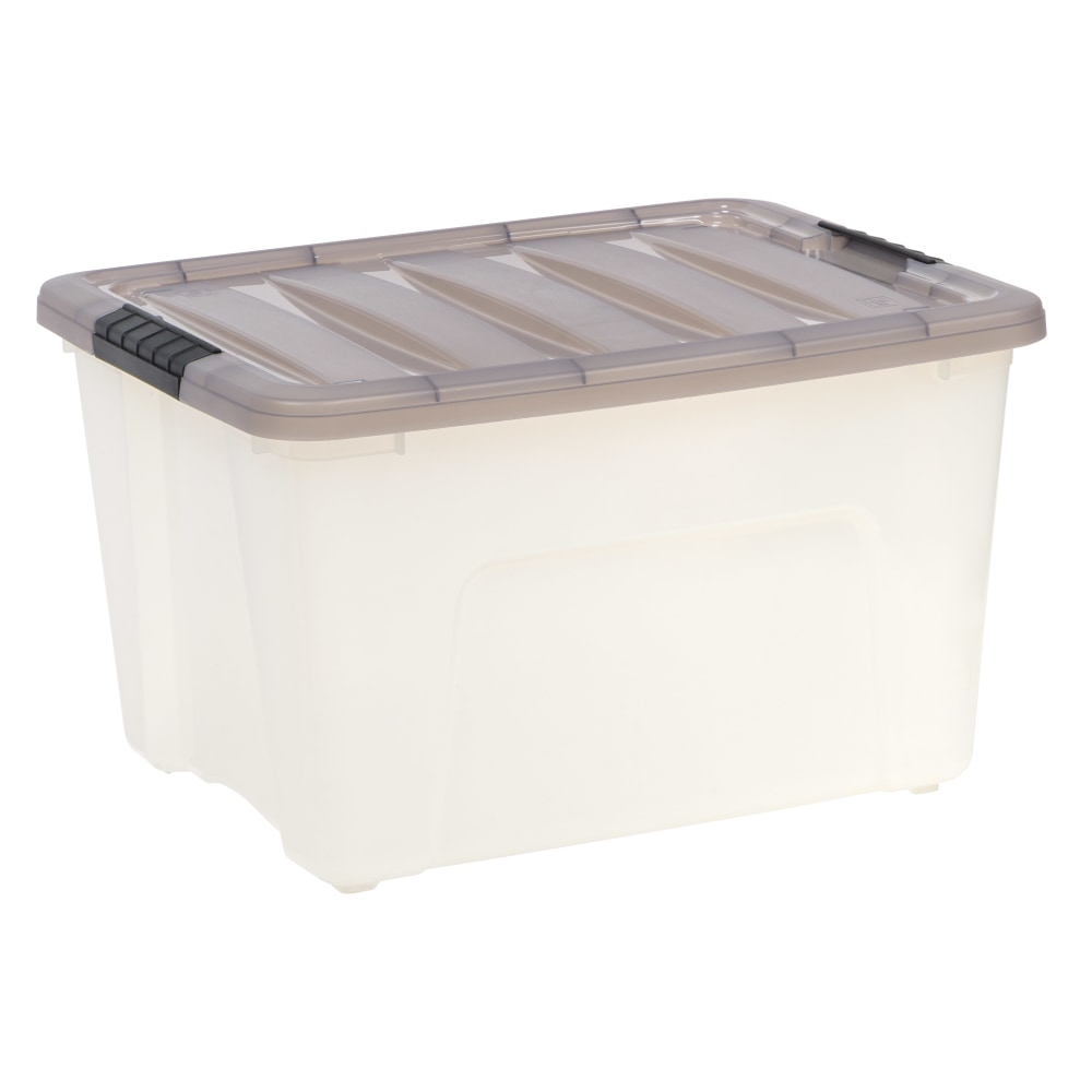 Iris Stack & Pull Storage Box, 10 Gallon, Clear/Gray MPN:500209