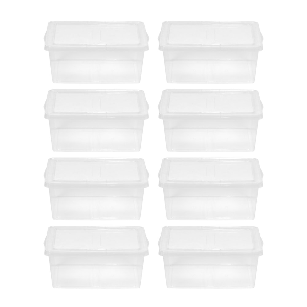 Iris Snap Top Storage Boxes, 4.25 Gallon, Clear, Set Of 8 Boxes, 580043 MPN:580043