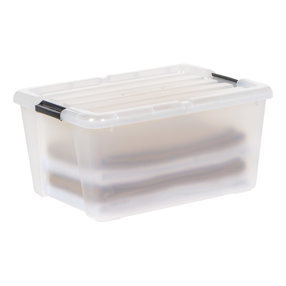 Iris Latching Storage Boxes, 11.25 Gallon, Clear, Set Of 4 Boxes MPN:585098