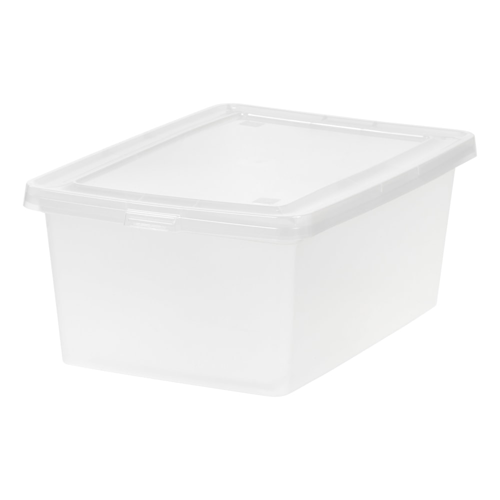 Iris Snap Top Storage Boxes, 3.6 Gallon, Clear, Set Of 6 Boxes MPN:585102