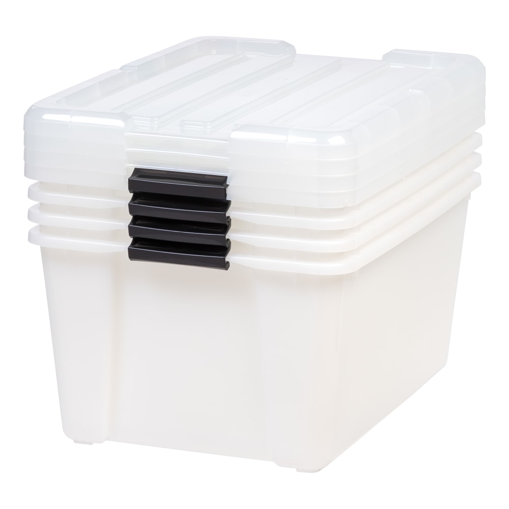 Iris Latching Storage Boxes, 11.25 Gallon, Pearl, Set Of 4 Boxes MPN:585782