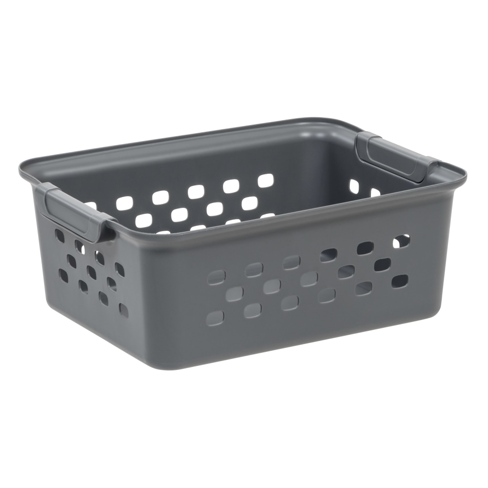 Iris Plastic Storage Basket, Small, 4.25inH x 8.75inW x 11.125inD, Gray MPN:500225