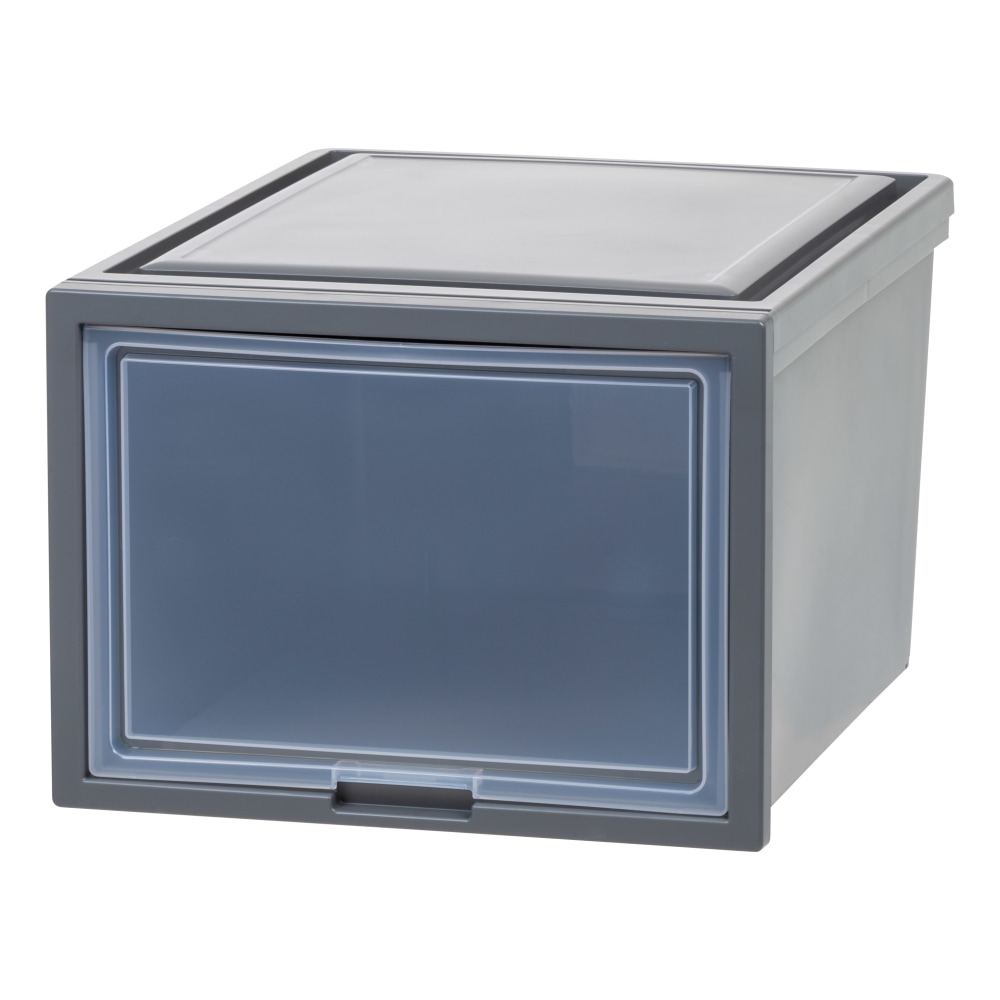 Iris Storage Bin With Sliding Door, 14-1/4in x 16-1/8in, Gray MPN:500110