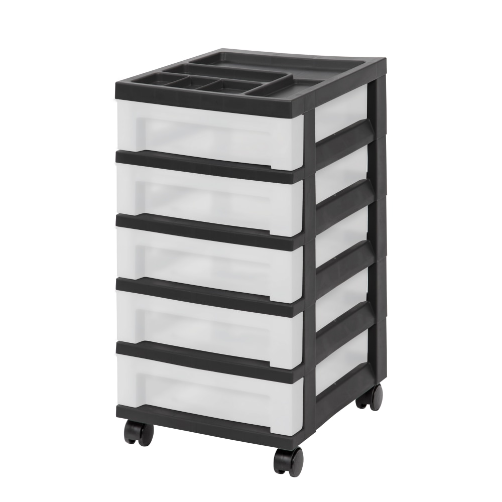 Iris Mini Chest, 5 Drawers, 27 Qt, Black MPN:585006