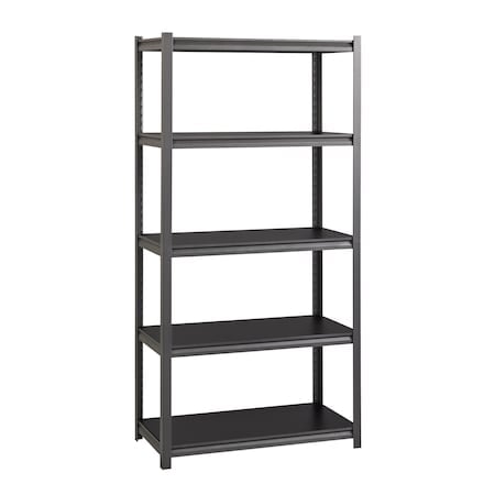 3200 Riveted Steel Shelving 5-Shelf Unit, 18D x 36W x 72H, GunGray/Black MPN:20996