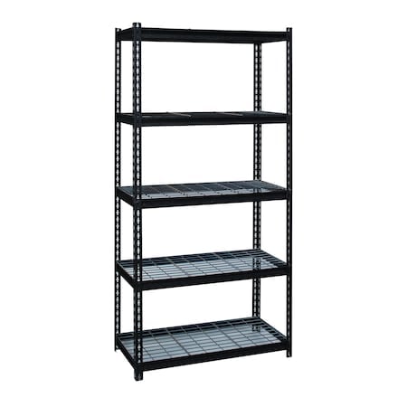 2300 Riveted Steel Wire Deck Shelving 5-Shelf Unit, 18