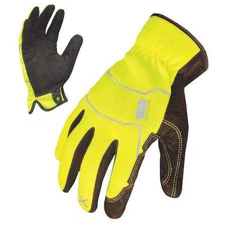 EXO Hi-Vis Mechanics Gloves, Embossed Synthetic Leather Palm, Polyester Back, 2XL, Yellow MPN:EXO2-HSY-06-XXL