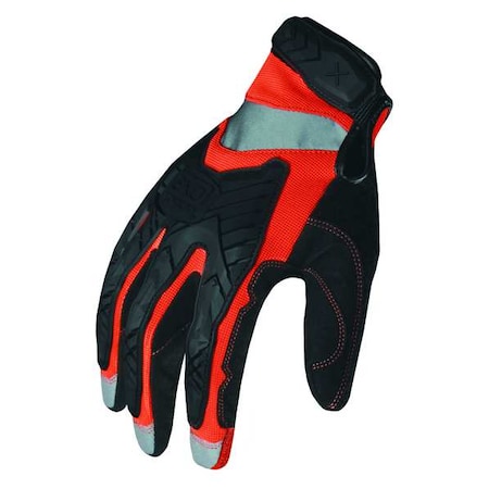 EXO Hi-Vis Mechanics Gloves, Embossed Synthetic Leather, Foam Padding, Duraclad Palm, M MPN:EXO2-HZIO-03-M
