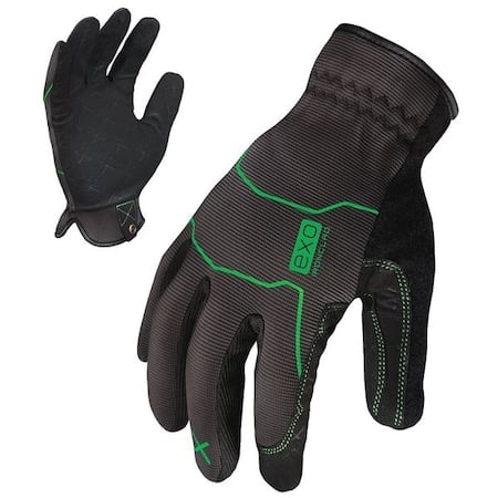 EXO Mechanics Gloves, Synthetic Leather Palm, Polyester Back, M, Black/Gray MPN:EXO2-MOU-03-M