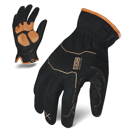 EXO Mechanics Gloves, Leather Palm, Polyester Back, S, Black/Green MPN:EXO2-MULR-02-S