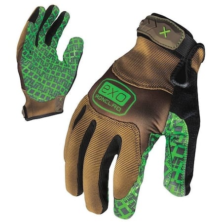 EXO Mechanics Gloves, Silicone Fused Palm, Polyester Back, XL, Green/Tan MPN:EXO2-PGG-05-XL
