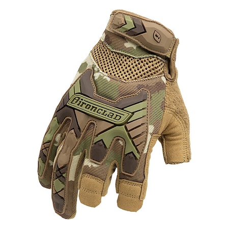 Tactical Trigger Gloves, Synthetic Suede Palm, Hook-and-Loop, Pull with Carabiner Hole Cuff, Size M MPN:EXOT-FRICAM-03-M