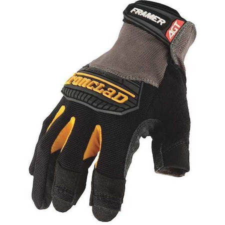 Framer™ Mechanics Gloves, Synthetic Leather Palm, Nylon Back, L, Black MPN:FUG-04-L