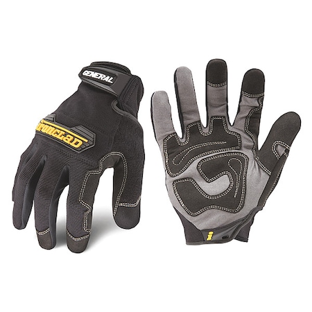 General Utility™ Mechanics Gloves, Synthetic Leather Palm, Nylon Back, S, Black MPN:GUG-02-S