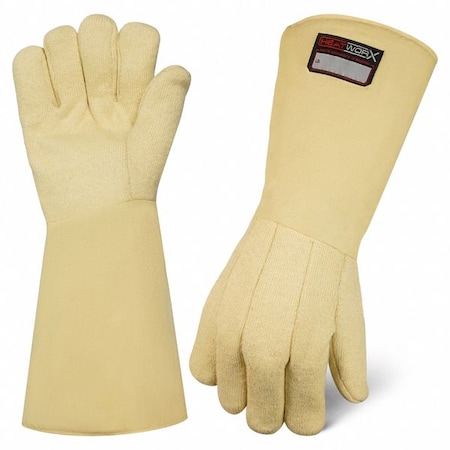 HEATWORX® Heat Resistant Glove, 800 Degrees C Max Temp., Safety Cuff Beige, 1 PR MPN:HWTG-02-S-M