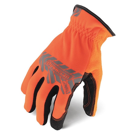 Command™ Hi-Vis Mechanics Touchscreen Gloves, Nylon Palm, Polyester Back, S, Orange MPN:IEX-HSO-02-S