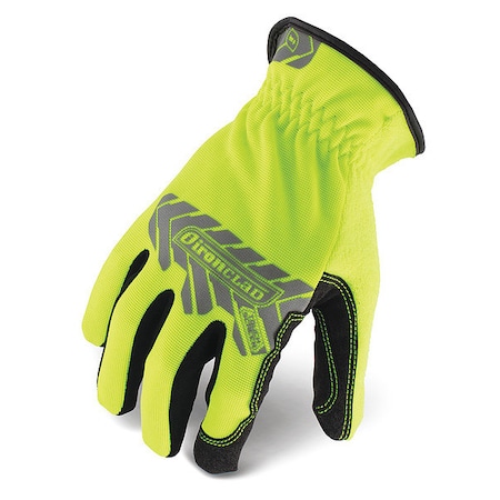 Command™ Hi-Vis Mechanics Touchscreen Gloves, Nylon Palm, Polyester Back, S, Yellow MPN:IEX-HSY-02-S