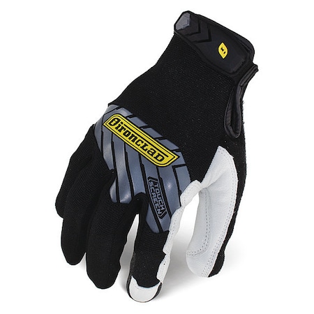Command™ Mechanics Touchscreen Gloves, Goatskin Leather Palm, Polyester Back, S, Black/White MPN:IEX-MPLW-02-S