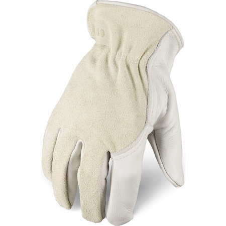 Leather Gloves, Cowhide, Slip-On, Wing Thumb, White / White, 2XL, 1 PR MPN:IEX-WHO2-06-XXL
