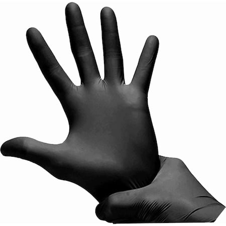 Disposable Gloves, 5 mil Palm, S, 100 PK, Black MPN:M02041