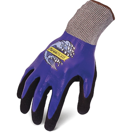 Coated Glove, Nitrile, Sandy, Palm, Not Rated Abrasion Level, Black/Blue/Gray, XS (6) MPN:R-HDR-01-XS