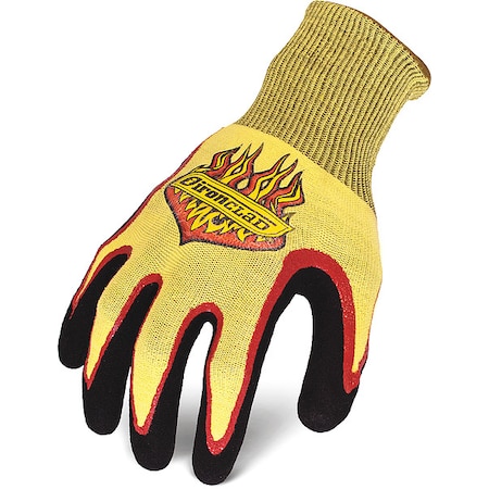 Pyro Heat-Resistant Glove, 284 Degrees F Max Temp., Knit Cuff Yellow/Black, M ( 8 ), 1 PR MPN:R-PYR-03-M