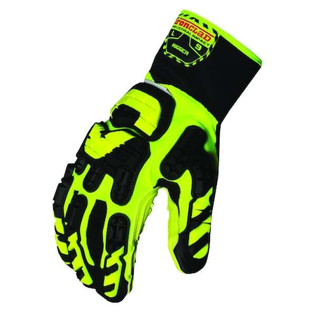 Anti-Vibration Gloves, M, Grn/Blk/Yllw, PR MPN:VIB-RIG-03-M