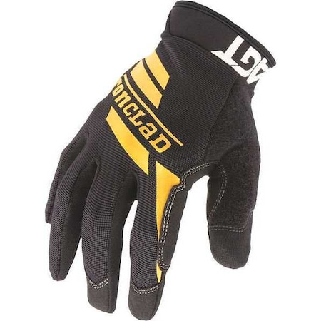 Workcrew® Mechanics Gloves, Synthetic Leather Palm, Nylon Back, XL, Black/Yellow MPN:WCG-05-XL