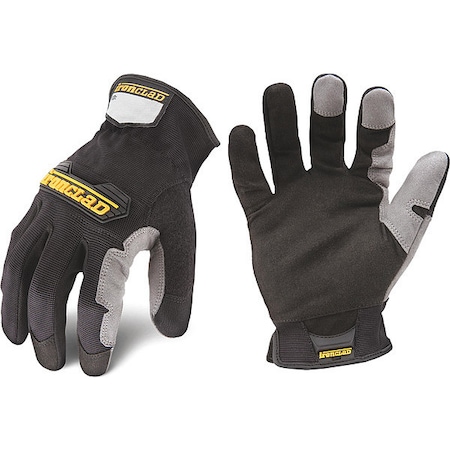 Workforce Mechanics Gloves, Synthetic Leather Palm, Nylon Back, XS, Black MPN:WFG-01-XS