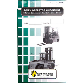 Replacement Checklist 70-1075 for Ideal Warehouse Propane Counterbalance Forklift Checklist Caddy 70-1075