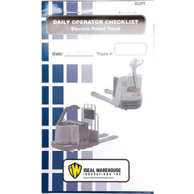 Replacement Checklist 70-1078 for Ideal Warehouse Electric Pallet Truck Checklist Caddy 70-1078