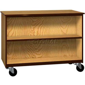 Mobile Wood Double-Faced Cabinet 1 Shelf Open Front 48