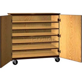 Tote Tray Mobile Wood Cabinet Solid Door 48