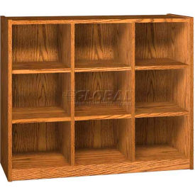 Wood Cubicle Cabinet 9 Openings Open Front 52 x 17-5/8 x 42-3/8 Folkstone Grey CH9GG*