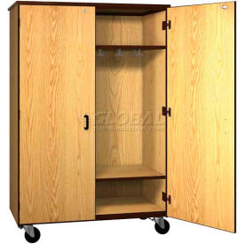 Mobile Wood Wardrobe Cabinet w/Locks Solid Door 48