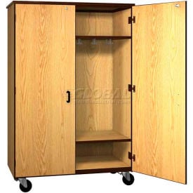 Mobile Wood Wardrobe Cabinet w/Locks Solid Door 48