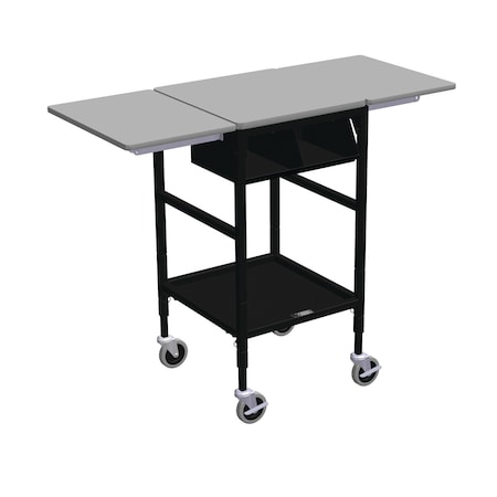 Sm Mobile Table w/Drop Lves, 2 Cmp Org Bin & Btm Shelf MPN:ERGO-27-K4