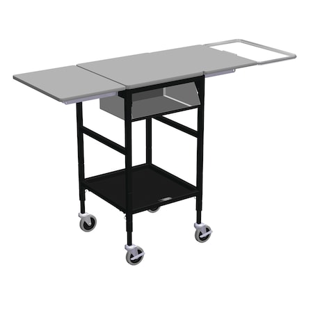 Sm Mobile Table w/Drop Lvs, Org. Bin, Trash Bag Holder & Bottom Shelf MPN:ERGO-27-K5