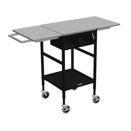 Sm Mobile Table w/Drop Lves, 2 Comp Org. Bin, Hang Bar & Btm Shelf MPN:ERGO-27-K6