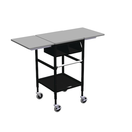 Sm Mobile Table w/Drop Lves, 2 Comp Org Bin, Roll Tag Bar & Btm Shelf MPN:ERGO-27-K7
