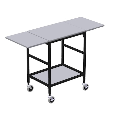 Mobile Work Table w/Drop Leaves & Bottom Shelf MPN:ERGO-28-K2