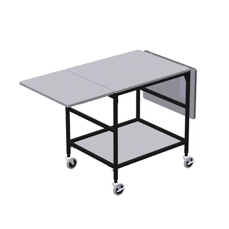 Mobile Work Table with Drop Leaves & Bottom Shelf MPN:ERGO-32-K2