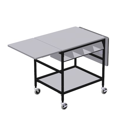Mobile Work Table with Drop Leaves, 4 Comp Org. Bin & Bottom Shelf MPN:ERGO-32-K4